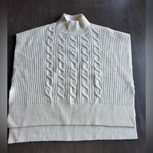 Ann Taylor Ivory Cable Knit Turtleneck Sweater